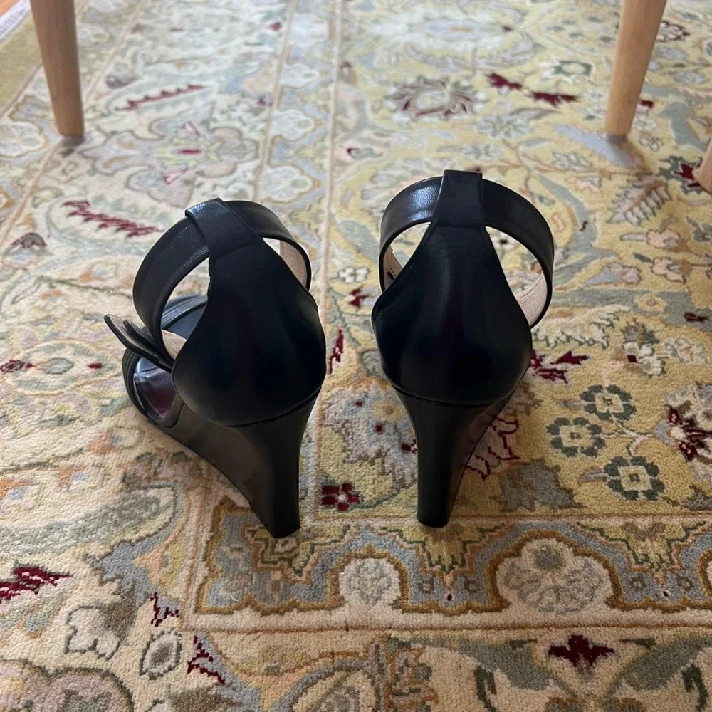 CELINE black wedge sandals size 38 - Picture 3 of 6